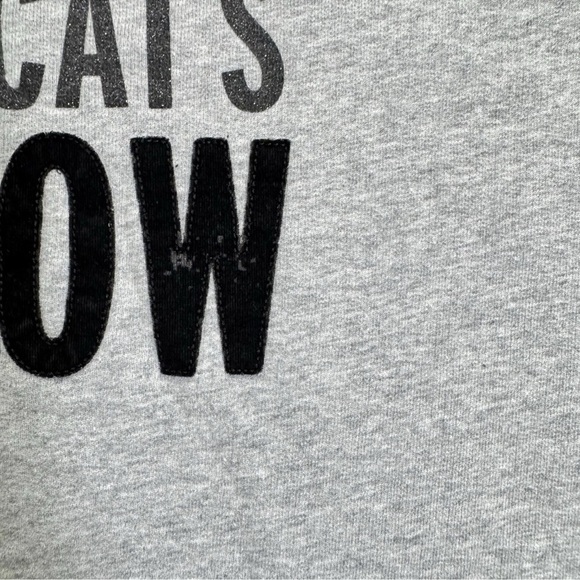 Kate Spade “The Cat’s Meow” Women’s SZ XXS Sweatshirt Gray Long Sleeve Oversized - Picture 4 of 7